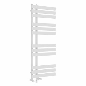 Koli 1200 x 450mm Dual Fuel White Simple Electric Heated Towel Rail