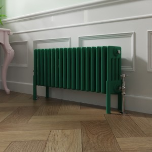 Bern 300 x 830mm Traditional Moss Green Horizontal Four Column Radiator