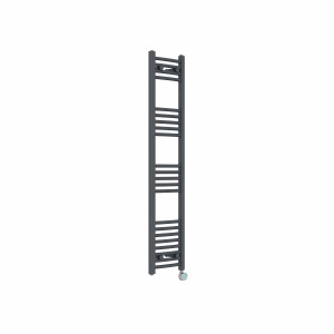 Fjord 1400 x 300mm Curved Anthracite Thermostatic Touch Control Electric Heated Towel Rail