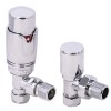 Designer Angled 15mm Chrome Thermostatic Radiator and Towel Rail Valves