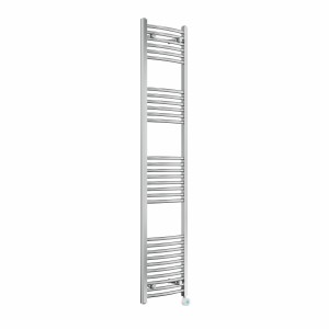 Fjord 1800 x 400mm Curved Chrome Thermostatic Touch Control Electric Heated Towel Rail