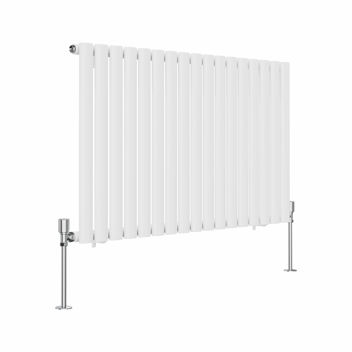 Norden 600 x 1004mm White Single Horizontal Oval Tube Designer Radiator