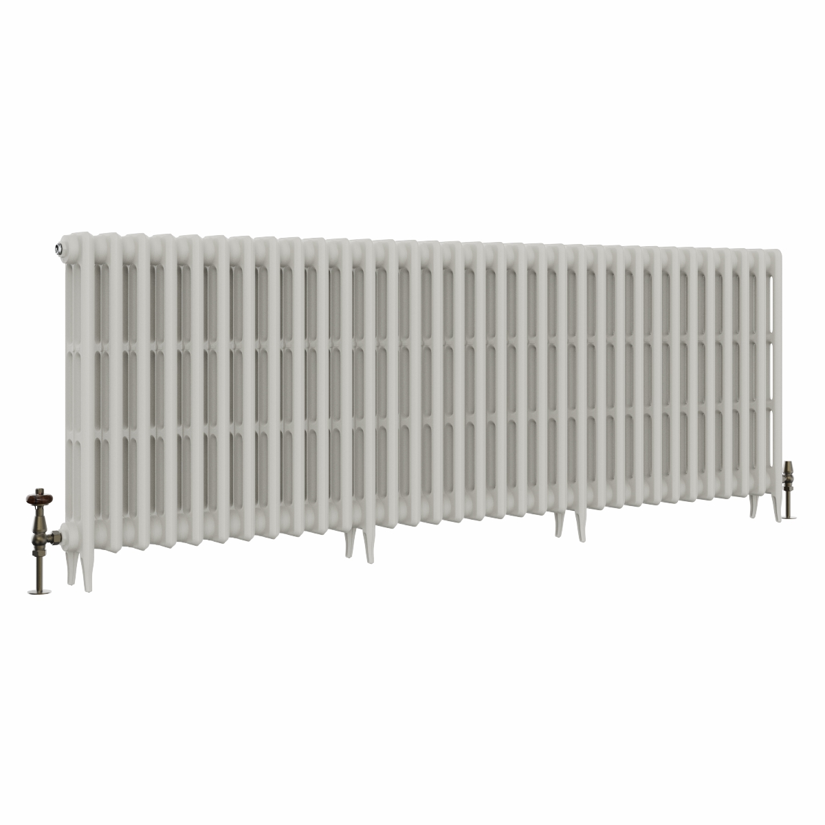 Classic  745 x 2080mm Porcelain White Triple Column Cast Iron Radiator - 33 Sections