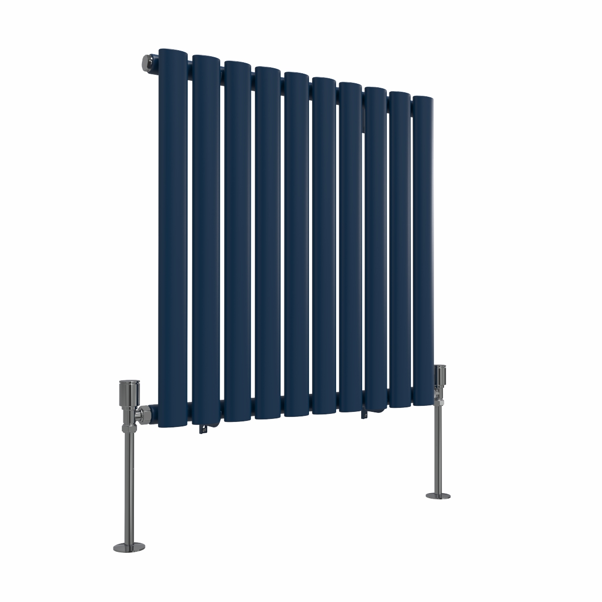 Norden 600 x 591mm Sapphire Blue Single Horizontal Oval Column Designer Radiator