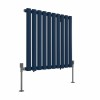 Norden 600 x 591mm Sapphire Blue Single Oval Column Horizontal Designer Radiator