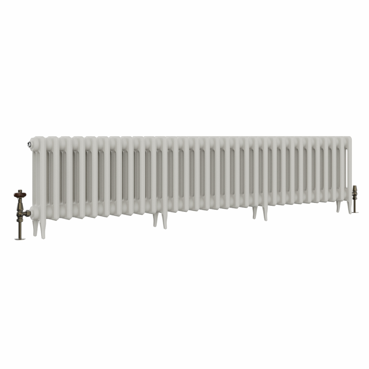 Classic  450 x 1956mm Porcelain White Triple Column Cast Iron Radiator - 31 Sections