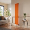 Lulea 1800 x 340mm Bright Orange Single Flat Panel Vertical Designer Radiator