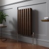Norden 600 x 414mm Black Copper Double Horizontal Oval Column Designer Radiator