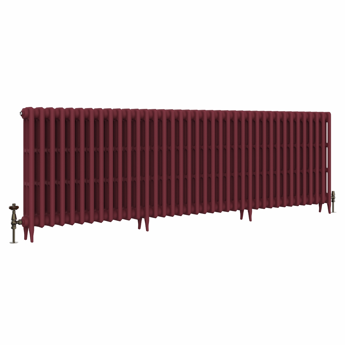 Classic  745 x 2390mm Farrow & Ball Eating Room Red Triple Column Cast Iron Radiator - 38 Sections