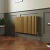 Norden 600 x 1004mm Metallic Gold Double Oval Column Horizontal Designer Radiator