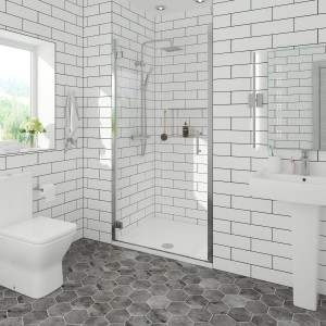 Ennerdale - 900mm Hinged Shower Door - Chrome