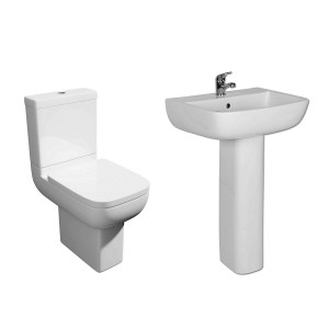 Feel 600 Close Coupled Toilet & Basin Cloakroom Suite