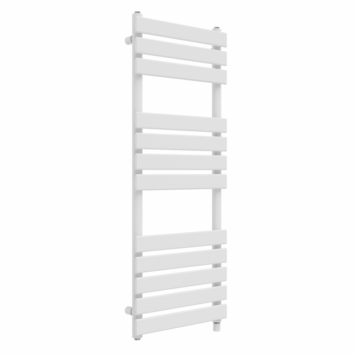 Juva 1200 x 450mm White Flat Panel Simple Electric Heated Towel Rail
