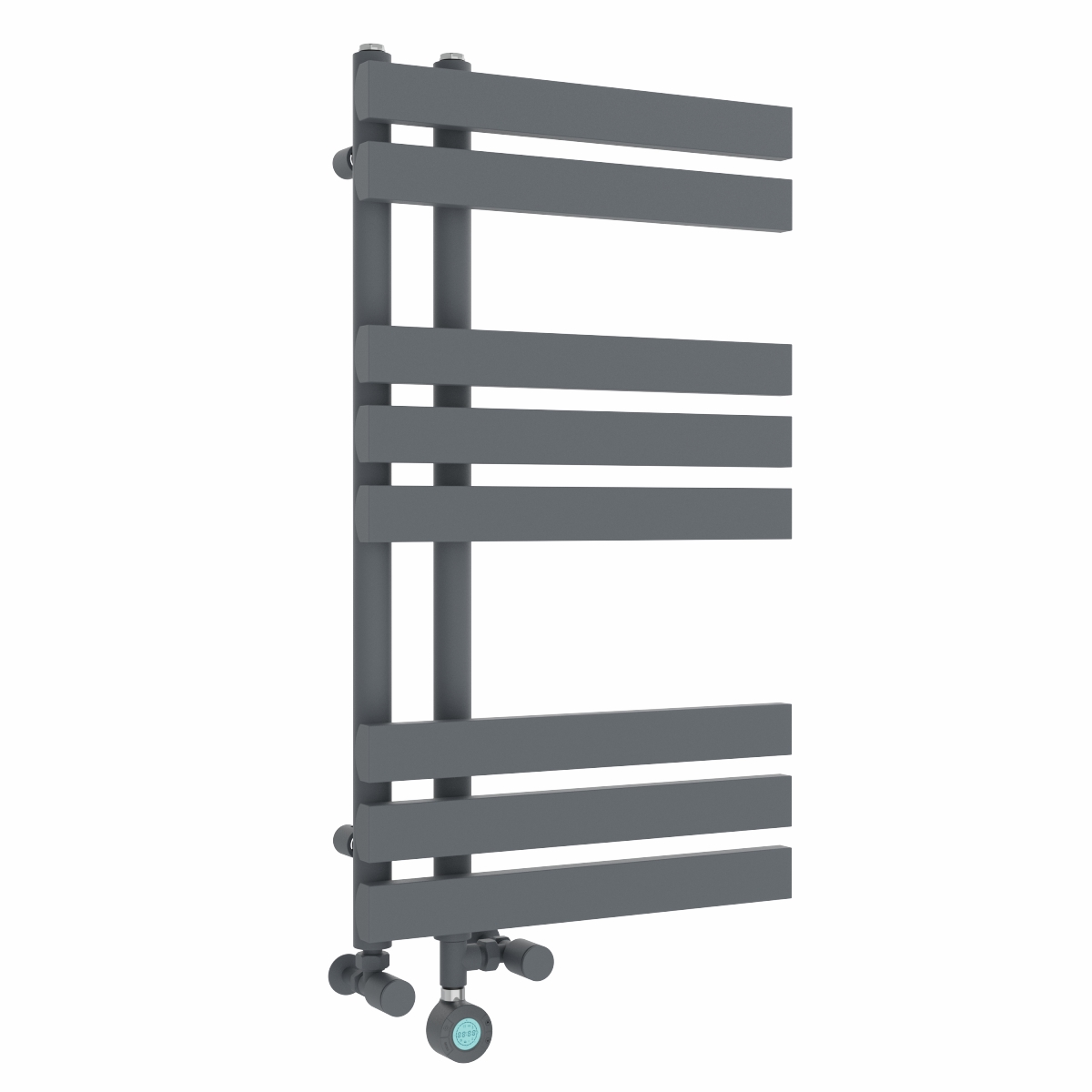 Koli 800 x 450mm Dual Fuel Anthracite Thermostatic Touch Control Electric Heated Towel Rail