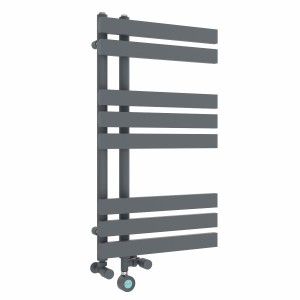Koli 800 x 450mm Dual Fuel Anthracite Thermostatic Touch Control Electric Heated Towel Rail