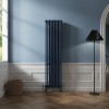 Bern 1800 x 470mm Sapphire Blue Four Column Vertical Traditional Radiator