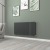 Norden 600 x 1181mm Anthracite Double Horizontal Oval Tube Designer Radiator
