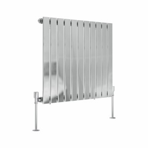 Karlstad 600 x 750mm Chrome Single Horizontal Flat Panel Designer Radiator
