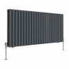 Norden 600 x 1417mm Anthracite Double Horizontal Oval Tube Designer Radiator