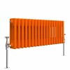 Bern 300 x 830mm Bright Orange Triple Horizontal Column Radiator
