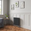 Bern 600 x 605mm Anthracite Four Column Horizontal Traditional Radiator