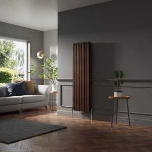 Lulea 1600 x 480mm Black Copper Double Vertical Flat Panel Designer Radiator