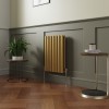 Norden 600 x 414mm Metallic Gold Double Oval Column Horizontal Designer Radiator