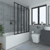 Borrowdale - 1400mm 5 Panel Folding Bath Screen - Black