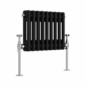 Bern 300 x 425mm Black Double Column Horizontal Traditional Radiator