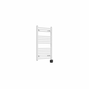 Bergen 800 x 500mm Straight White Thermostatic Touch Control Electric Heated Towel Rail