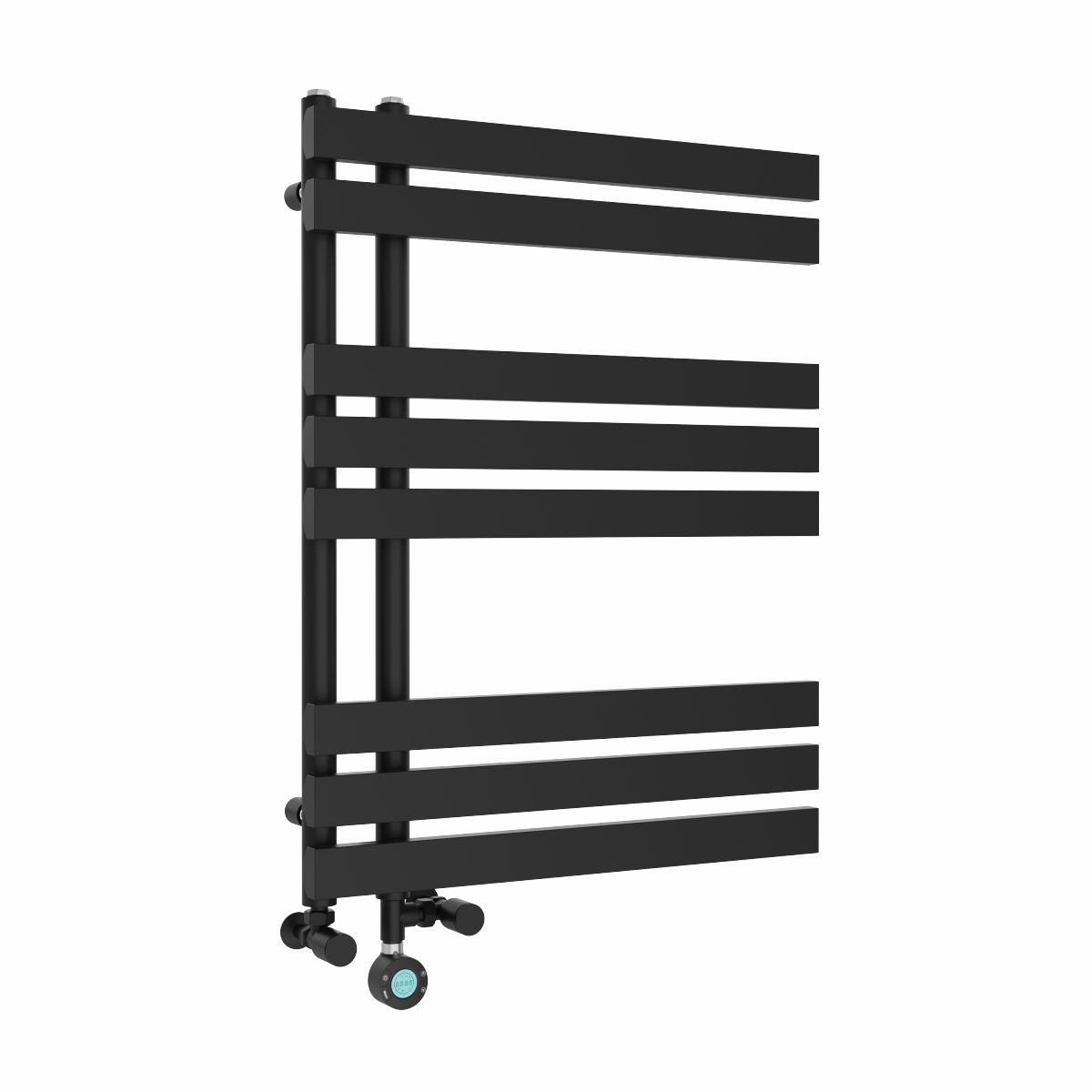 Koli 800 x 600mm Dual Fuel Black Thermostatic Touch Control Electric Heated Towel Rail