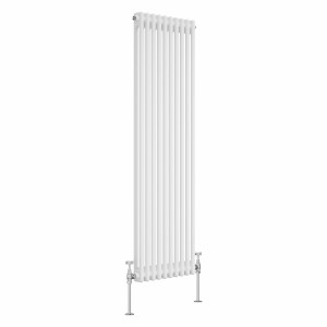Bern 1500 x 470mm White Double Column Vertical Traditional Radiator