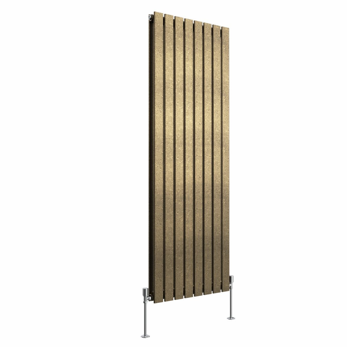 Karlstad 1600 x 546mm Black Gold Double Vertical Flat Panel Designer Radiator