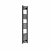 Fjord 1600 x 300mm Curved Black Prefilled Electric Heated Towel Rail