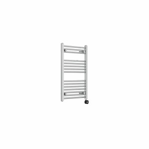 Bergen 800 x 500mm Straight Chrome Thermostatic Touch Control Electric Heated Towel Rail