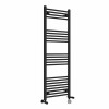 Bergen 1400 x 500mm Dual Fuel Straight Black Thermostatic Electric Heated Towel Rail