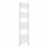 Fjord 1800 x 500mm Dual Fuel Curved White Thermostatic Electric Heated Towel Rail