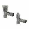 15mm Angled Manual Radiator Valves - Satin Nickel