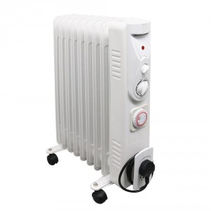 Dovre 600 x 400mm White Portable 9 Fin Oil Filled Electric Radiator - 2000W