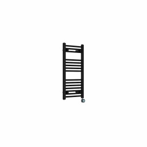 Bergen 800 x 400mm Straight Black Thermostatic Touch Control Wifi Electric Heated Towel Rail