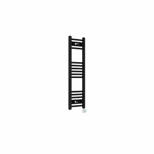 Fjord 1000 x 300mm Curved Black Thermostatic Touch Control Electric Heated Towel Rail