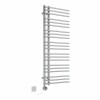 Kristiansund 1250 x 500mm Round Chrome Electric LCD Display Thermostatic Heated Designer Towel Rail