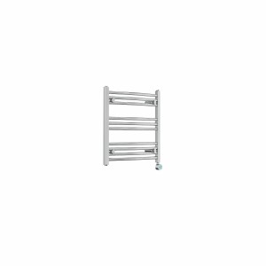 Fjord 600 x 600mm Curved Chrome Thermostatic Touch Control Wifi Electric Heated Towel Rail