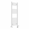 Fjord 1200 x 400mm Dual Fuel Curved White Thermostatic Electric Heated Towel Rail