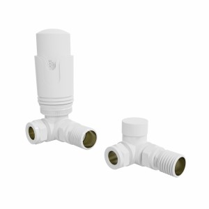 Corner Thermostatic Radiator Valves - White