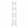 Bergen 1800 x 400mm Dual Fuel Straight White Thermostatic Electric Heated Towel Rail