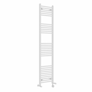 Bergen 1800 x 400mm Dual Fuel Straight White Thermostatic Electric Heated Towel Rail