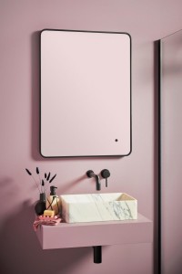 Isla - 600 x 800mm LED Mirror with Demister & Matt Black Frame