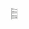 Fjord 800 x 600mm Curved Chrome Prefilled Electric Heated Towel Rail