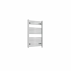 Fjord 800 x 600mm Curved Chrome Prefilled Electric Heated Towel Rail